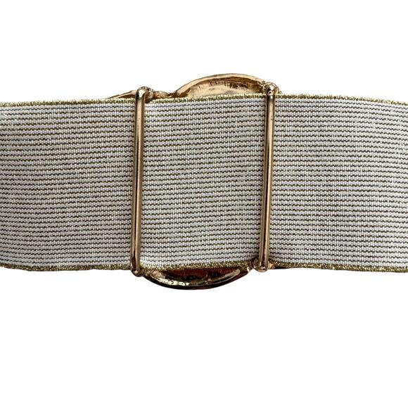 LILLY PULITZER Belt XS/S Elastic Stretch Large Gold Braided Decorative Buckle - Picture 6 of 11